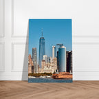 NYC skyline canvas print featuring the World Trade Center and Staten Island Ferry, part of the Travel Collection by My Store.