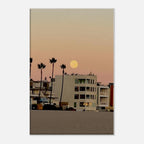 Moody Venice Beach canvas wall art print featuring SoCal beach scene with vibrant colors and artistic coastal scenery.