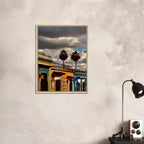 Framed canvas print of two palm trees in Oaxaca, Mexico, from CaliCuration's travel collection, Studio Edition Spring 2026.