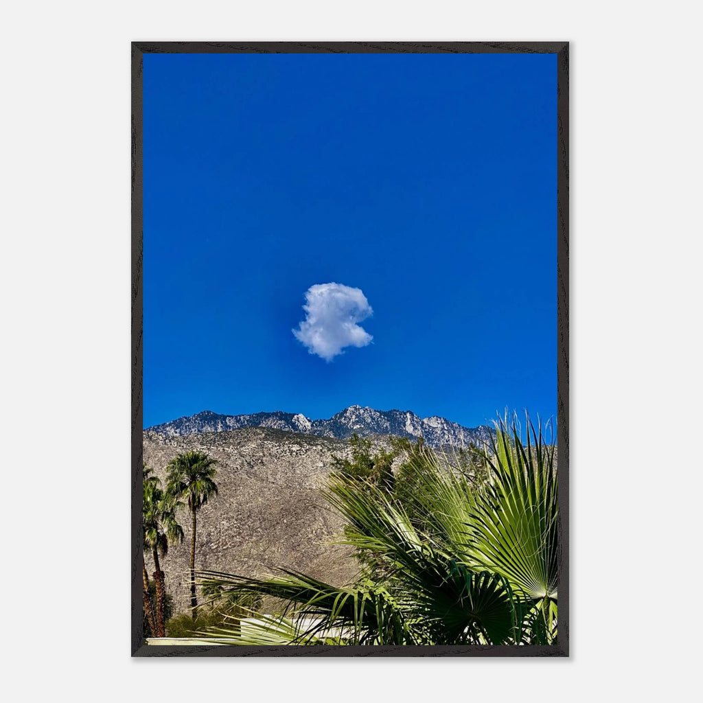 Palm Springs Cloud mounted wooden framed poster featuring California landscape art, perfect for home decor.