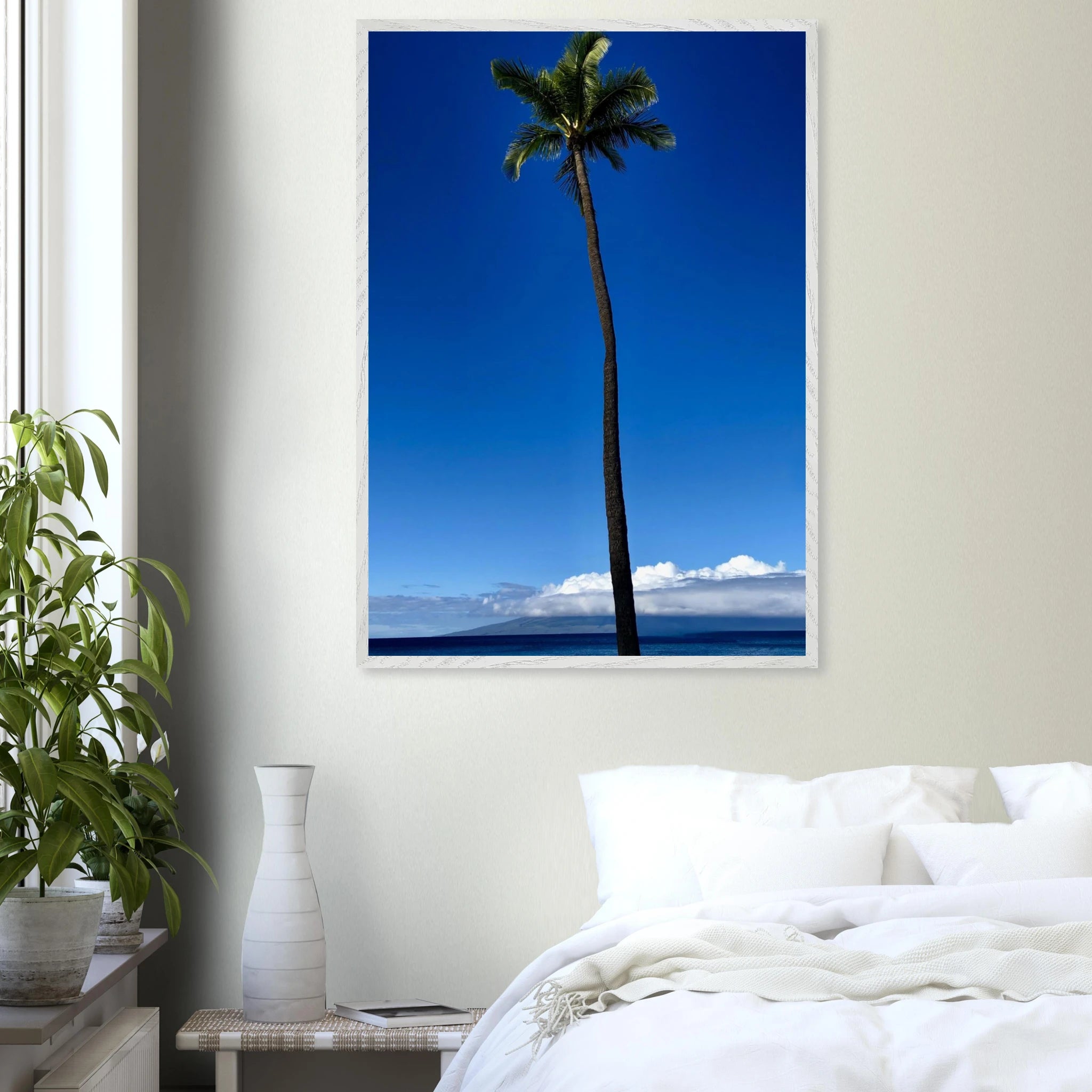 Hawaii Majestic Palm Tree Maui framed print by CaliCuration from the Travel Collection Studio Edition Spring '26 featuring tropical scenery.