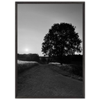 Mounted wooden framed poster of a black and white summer scene in the English Cotswolds, part of the Studio Edition travel print collection.