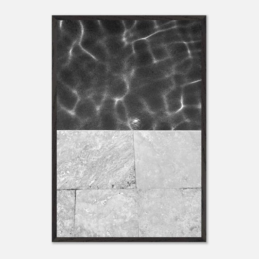 ABSTRACT POOL ART, Black& White Series, Pool Wall Decor, Geometric Wall Art, Abstract Water Pool Wall Hanging Framed Wall Art, Housewarming Gift - CaliCuration