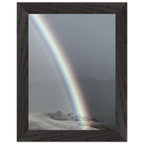 Black and white framed poster of a post-summer storm rainbow from the California Central Coast travel collection, studio edition print.