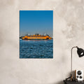 NYC skyline canvas print featuring the Staten Island Ferry in the travel collection by CaliCuration, studio edition wall art.