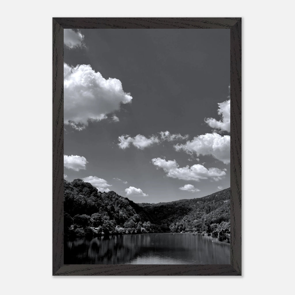 Black and white mounted framed poster of a German river view from the Studio Edition Spring 2026 travel collection by My Store