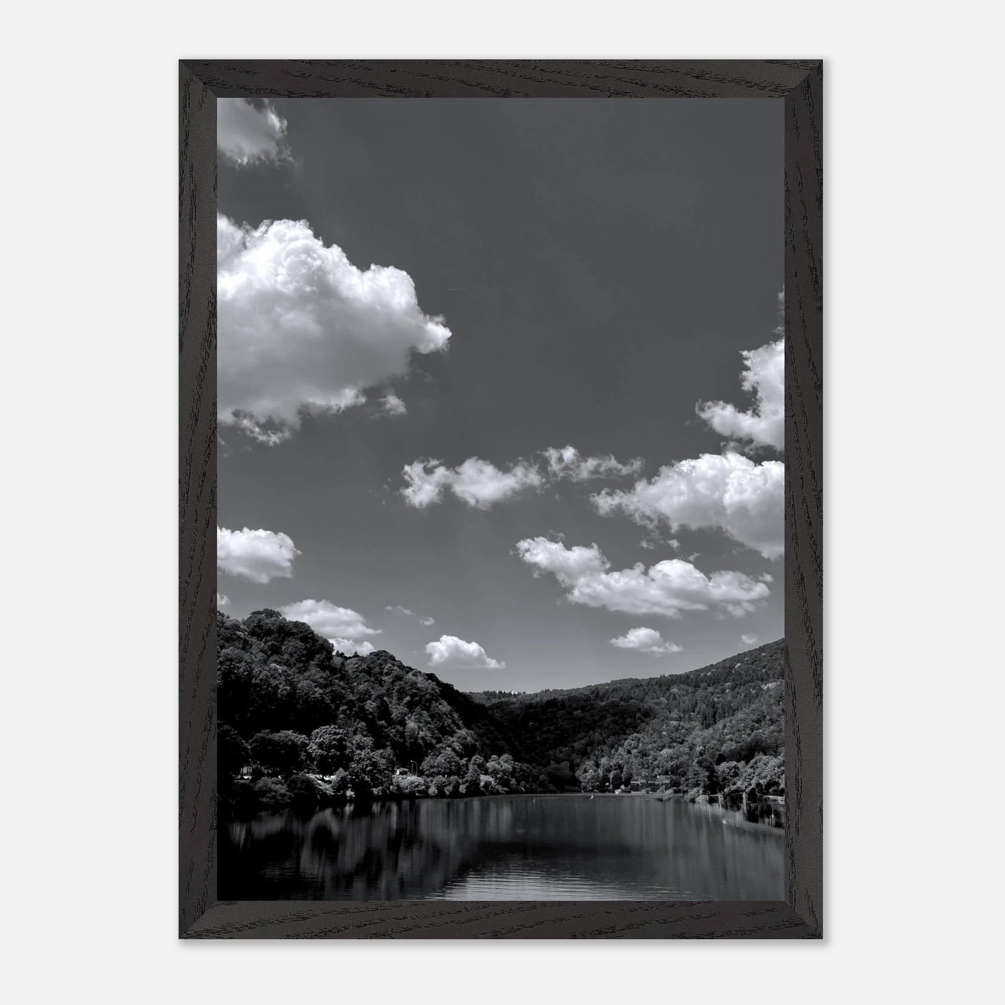 Black and white mounted framed poster of a German river view from the Studio Edition Spring 2026 travel collection by My Store