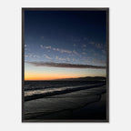 Premium wooden framed SoCal fall sunset poster with vibrant California artwork, mounted in a stylish semi-gloss finish for home decor.