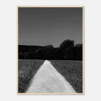 Black and white framed poster of a summer road scene, printed on semi-glossy paper, part of the travel collection.
