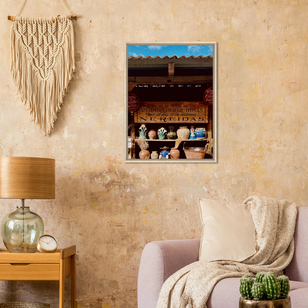 Mexico Oaxaca Street Fair framed canvas artwork by CaliCuration, featuring vibrant street scene from the Travel Collection.