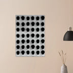 Black and white monochrome skull grid canvas wall art, minimalist statement print from the Travel Collection Studio Edition.