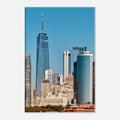 NYC skyline canvas print featuring the World Trade Center and Staten Island Ferry, part of the Studio Edition Travel Collection.