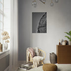 Minimalist black and white abstract canvas wall art print featuring architectural light study, part of the Travel Collection Studio Edition.