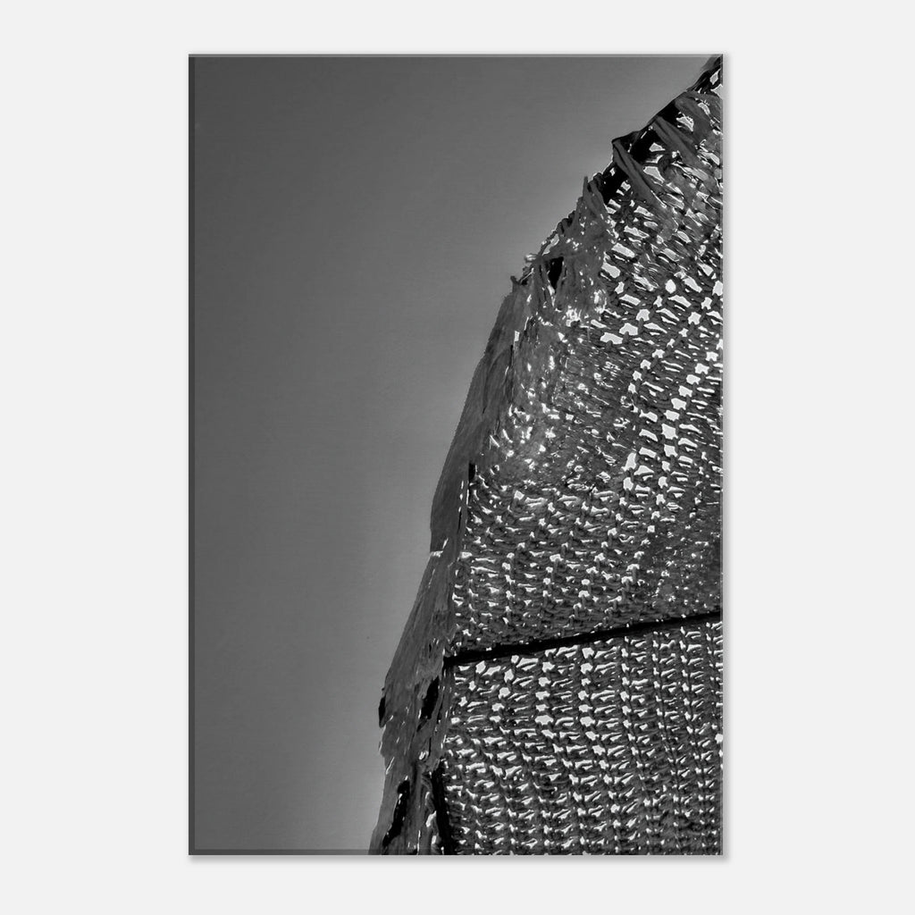 Minimalist black and white abstract canvas wall art from the Architectural Light Study collection, featuring modern travel-inspired design.