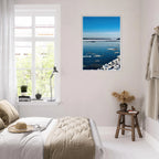 Wooden framed Hudson Valley Winter poster print from My Store featuring snowy landscape, perfect for holiday decor.