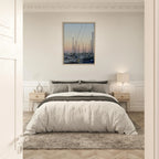 Framed canvas art print of Summer Evening Marina Del Rey, CA with nautical and chic tones, by California Canvas Studio Edition.