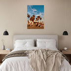 SoCal Beach Canvas Print featuring edgy palm trees and graffiti design, modern California ocean scene, studio edition wall art.