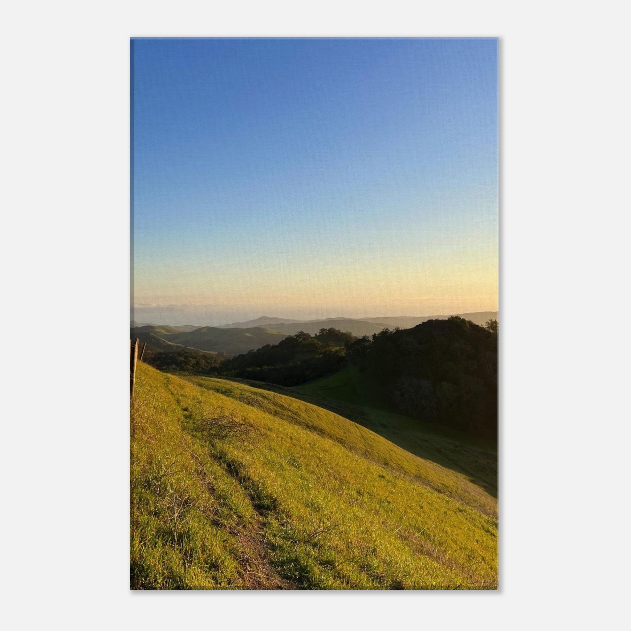 California canvas wall art featuring a Central Coast sunset scene, vibrant colors and scenic coastal landscape print.