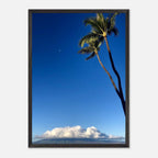 Hawaii Volcano Clouds and Pacific scene framed print by CaliCuration, showcasing vibrant volcanic landscape and ocean views.