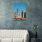NYC skyline canvas print featuring the World Trade Center and Staten Island Ferry, part of the Studio Edition travel collection.