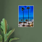 California art print of a Malibu palm tree family framed poster by CaliCuration, featuring a spring '26 studio edition design.