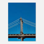 Sunny Winter Day canvas print of Manhattan Bridge in NYC, featuring vibrant colors and detailed cityscape art for home decor.