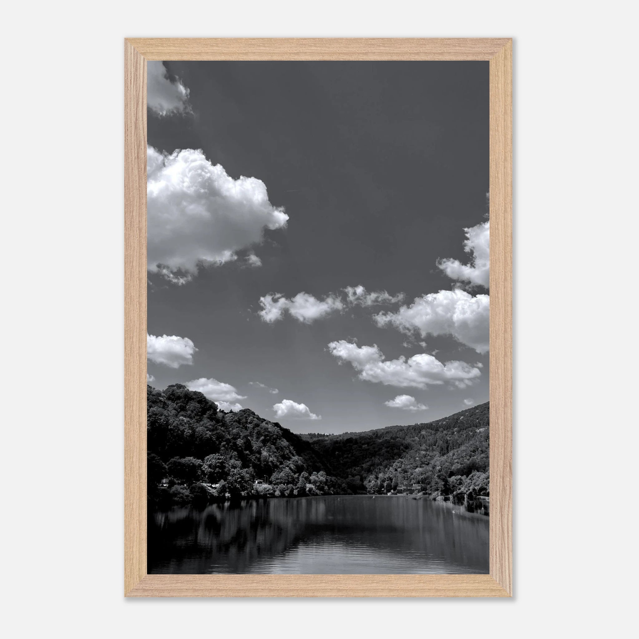 Black and white mounted framed poster of a German river view from the Studio Edition Spring 2026 travel collection.