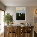 Color print of "A Window into Jungle Stillness" art by CaliCuration, depicting lush jungle scenery with vibrant colors.