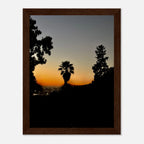 Winter Sunset Laurel Canyon Hollywood Hills framed print by My Store, showcasing California sunset landscape art in a stylish frame.