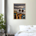 Framed canvas print of Oaxaca two palm trees from CaliCuration Mexico travel collection, spring 2026 studio edition artwork.
