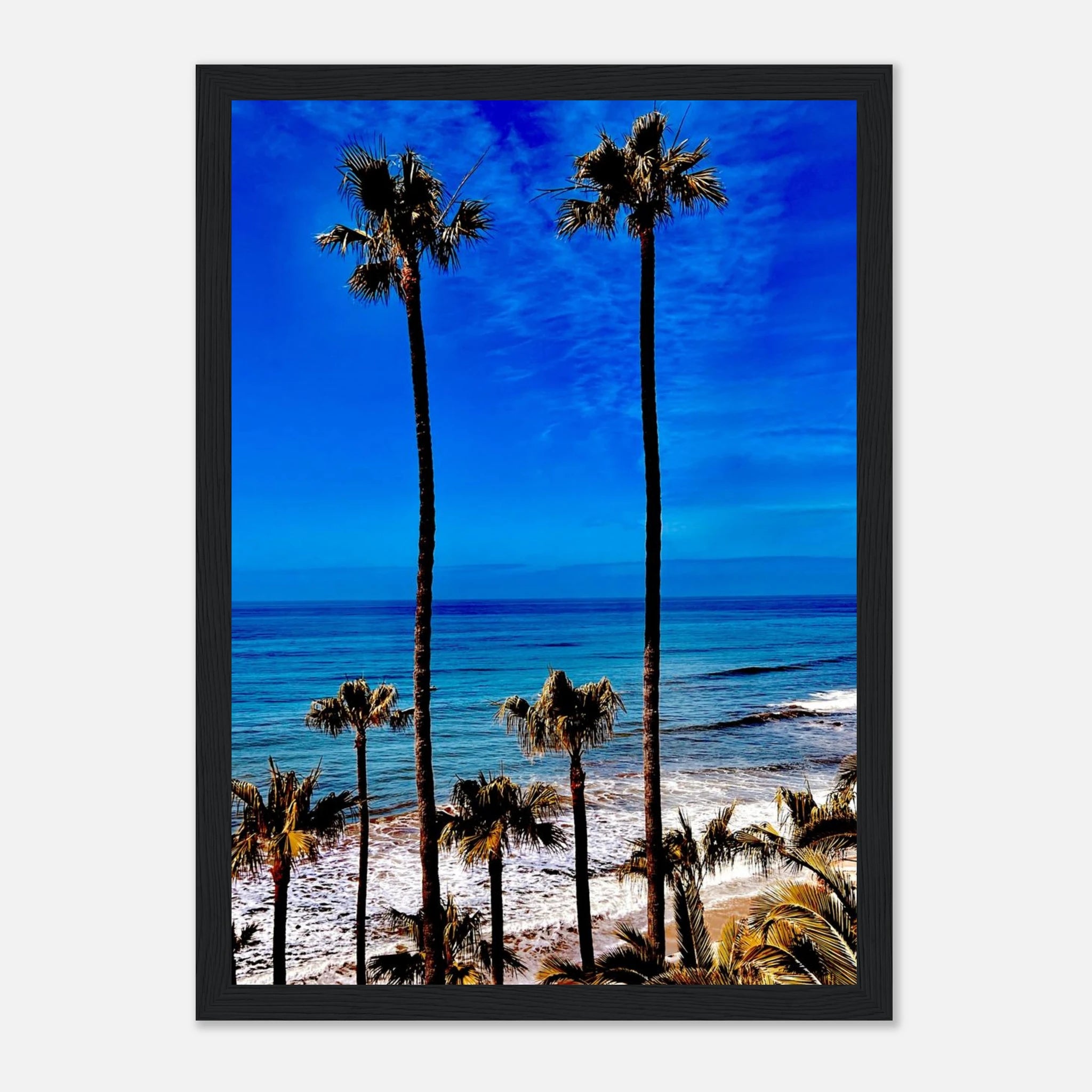 Malibu Palm Tree Family framed art print by CaliCuration, showcasing California-inspired spring 2026 studio edition on print material.