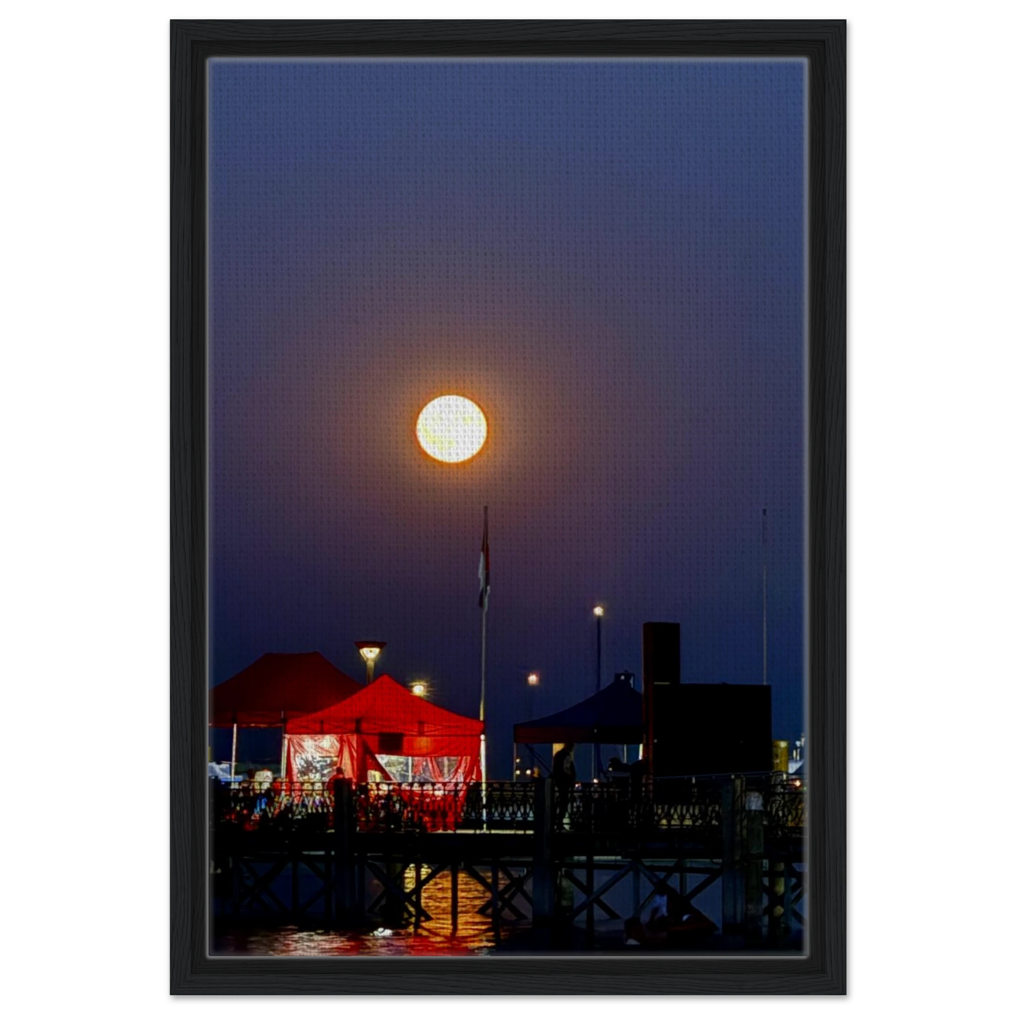 Mystical Fall Full Moon wooden framed canvas print from CaliCuration's Travel Collection, Studio Edition Spring 2026.