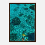 Vibrant tropical summer coastal artwork print in a frame from the Travel Collection, showcasing natural beach and ocean scenery.