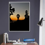 Framed print of Winter Sunset Laurel Canyon Hollywood Hills California poster art by My Store, featuring vibrant sunset colors and scenic landscape.