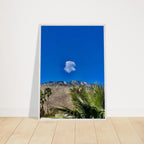 Palm Springs cloud mounted wooden framed poster featuring California landscape art, perfect for home decor.