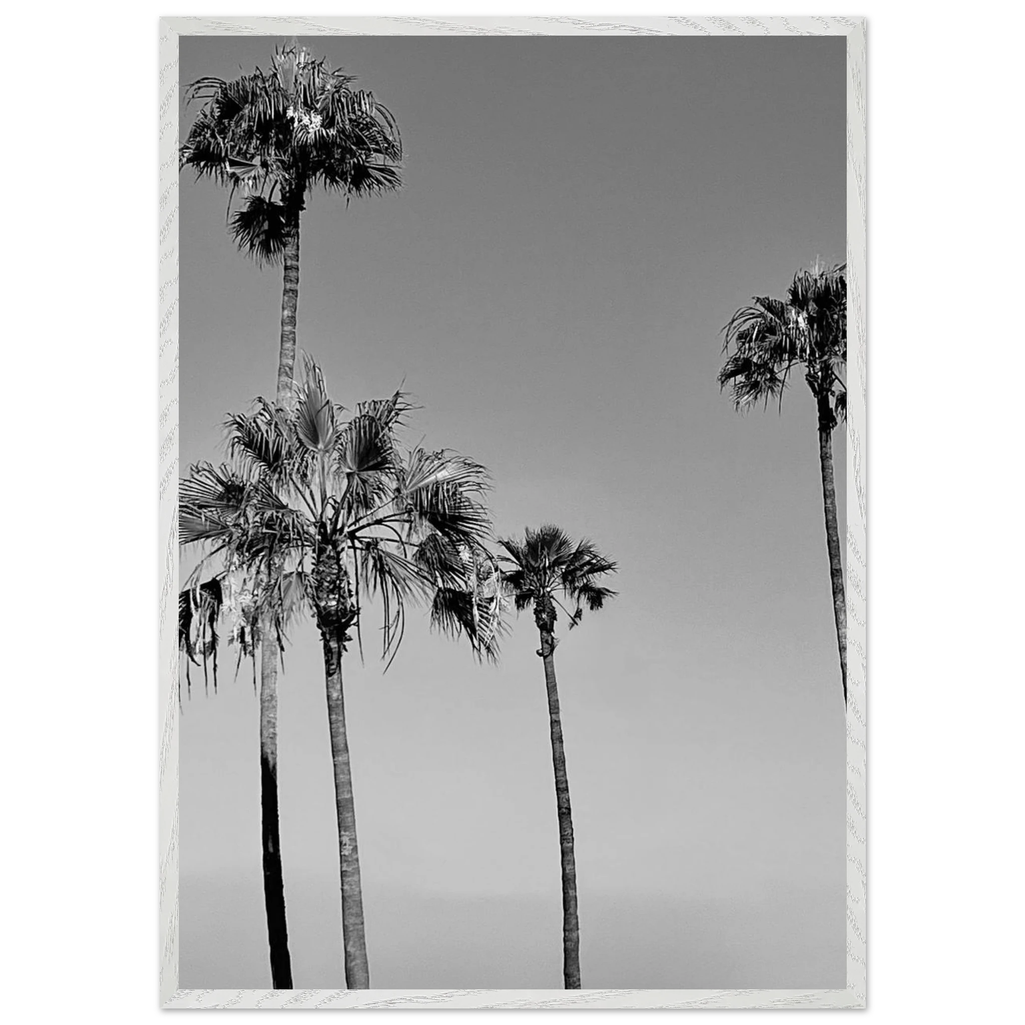 Premium wooden framed black and white California beach icons poster from the Studio Edition Holiday series.