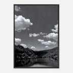 Black and white framed poster of a German river view from the Studio Edition Spring 2026 travel collection, mounted print material.