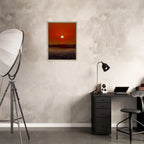 Framed canvas print of California Red Sunset Series 3/4 by CaliCuration, showcasing vibrant red sunset hues in a captivating studio edition.