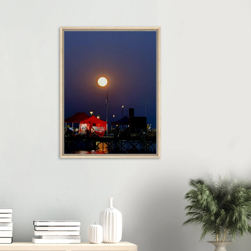 Mystical fall full moon canvas print from CaliCuration's Travel Collection, Studio Edition featuring autumn woodland scene.