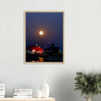 Mystical fall full moon canvas print from CaliCuration's Travel Collection, Studio Edition featuring autumn woodland scene.