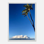 Hawaii Volcano Clouds and Pacific scene framed print by CaliCuration, showcasing vibrant volcanic and ocean imagery in a mounted display.