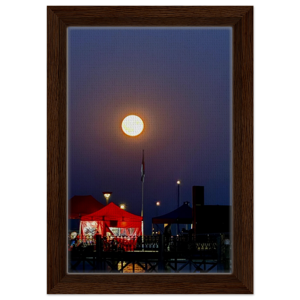 Mystical Fall Full Moon framed canvas wall art by CaliCuration featuring a celestial autumn moon scene on print material.