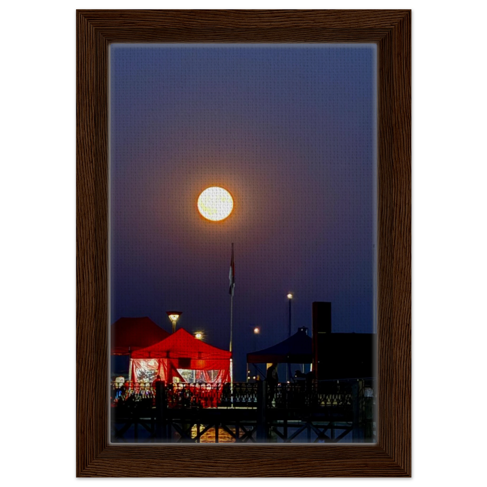 Mystical Fall Full Moon wooden framed canvas print from CaliCuration's Travel Collection, featuring a spring-themed full moon scene.