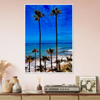 Malibu Palm Tree Family framed art print by CaliCuration, showcasing California-inspired spring 2026 studio edition on high-quality print material.