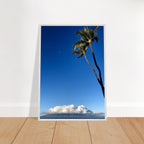 Hawaii Volcano Clouds and Pacific scene framed print by CaliCuration, featuring vibrant island landscape and volcanic scenery.