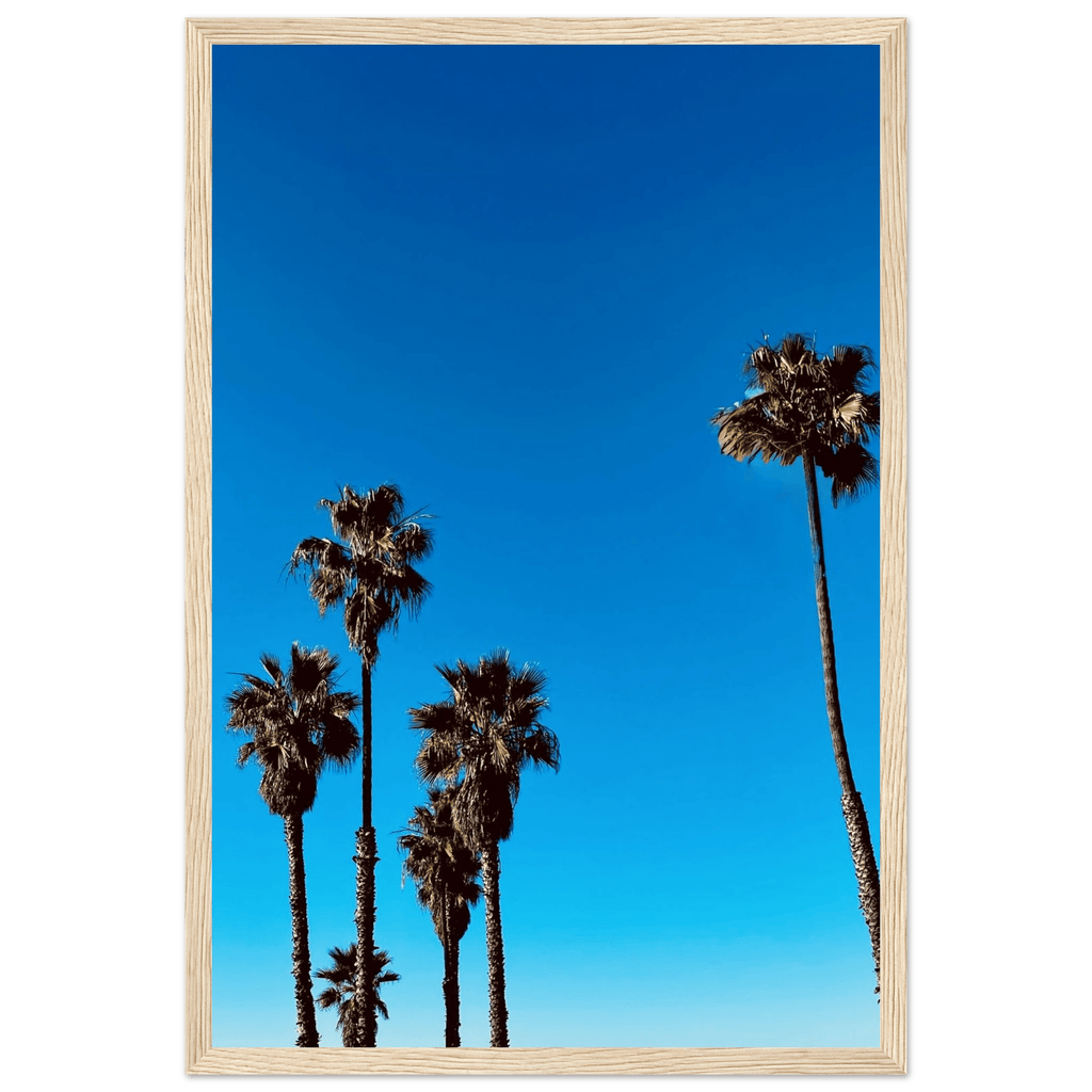 Santa Barbara Palm Tree Magic wooden framed poster on premium semi-glossy paper, California poster art, Studio Edition Spring '26.