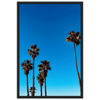Wooden framed Santa Barbara Palm Tree poster on semi-glossy paper, California-inspired home decor art by CaliCuration.