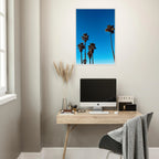 Santa Barbara Palm Tree Magic wooden framed poster, California home decor art, premium semi-glossy paper, Studio Edition Spring '26.