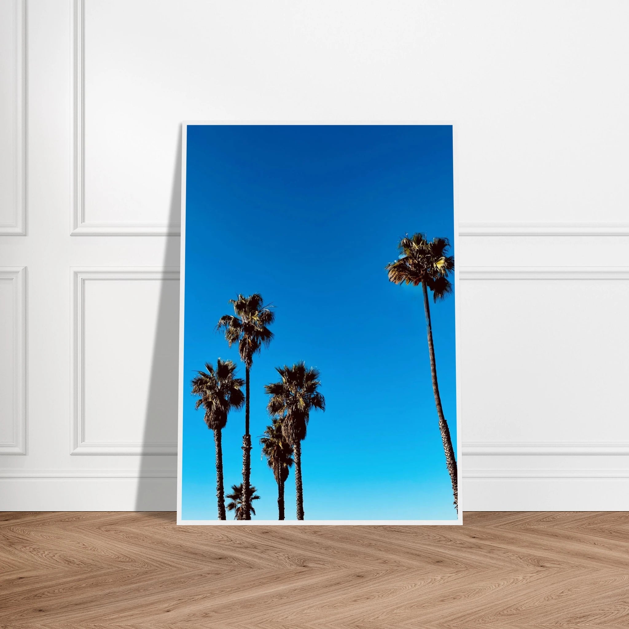 Wooden framed Santa Barbara Palm Tree Magic poster, California art, premium semi-glossy paper, Studio Edition Spring 26, home decor.