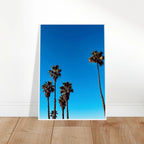 Santa Barbara Palm Tree Magic framed poster on premium semi-glossy paper, California art decor from CaliCuration Studio Edition Spring '26